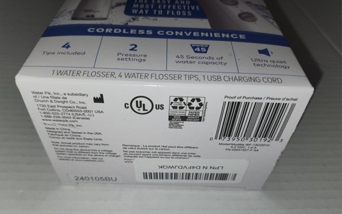 Waterpik Inalámbrico Perla Recargable Portátil Hilo de Agua 4 Dientes 4 Puntas WF-13 - Imagen 6 de 22