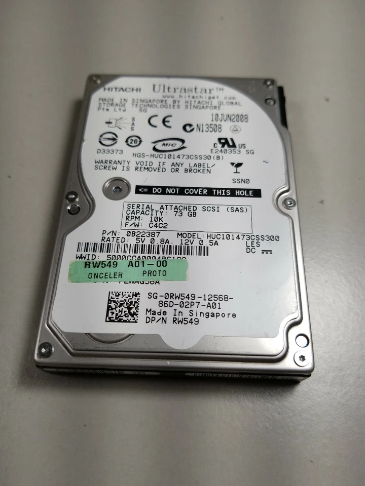 HUC101473CSS30 Hitachi for HP 459512-001 72GB 10K SAS 2.5 HDD (Only), 0B22387 - Image 2 of 4