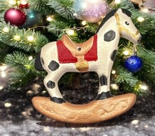 Vintage Rocking Horse Christmas Tree Ornament Hand-Painted Appaloosa