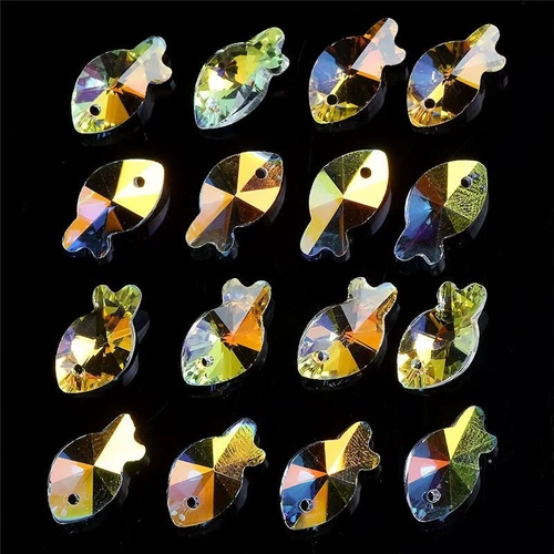 Multi Shape Crystal Charms - AB Color Glass Beads Jewelry Making Pendants 20Pcs - Picture 14 of 65
