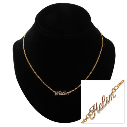 Vintage Gold Script Personalized Name Charm Necklace 16" - Choice Ladies Names - Picture 100 of 179