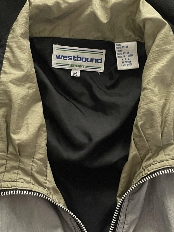 Chaqueta cortavientos deportiva Westbound de colección diseño forrado GeoM plateada/dorada talla M Foto 2 de 4