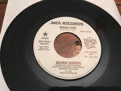 GOLDEN EARRING 7  RADAR LOVE 1973 US TRACK RECORDS MONO/STEREO PROMO NM