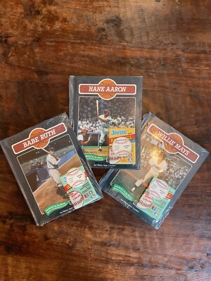 3 Baseball Legends Hardback Books With 3Donruss Pack Of Baseball Cards - NEW!