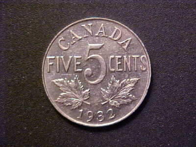 1932 Canada Five Cents - Very Nice High Grade Circ Collector Coin -d531usxx2