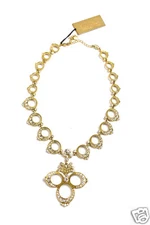 Nicole Miller Collection Goldtone Faceted Crystal Runway Necklace MSRP $390.00