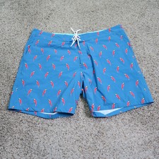 Bonobos Swim Trunks Mens 40 Blue Birds Drawstring Mesh Lined Shorts 7" Inseam