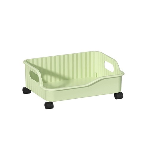 Plastic Movable Book Storage Box with Pulley Toy Storage Box Student - Picture 3 of 9