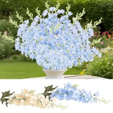 Lot Delphinium Artificial Flower 34.6'' Long Silk Larkspur Flowers-- 2 Colors