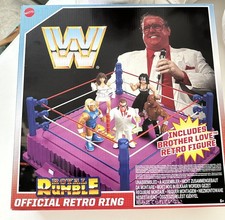 WWE ROYAL RUMBLE RETRO RING With BROTHER LOVE Retro Figure (Sealed -New)