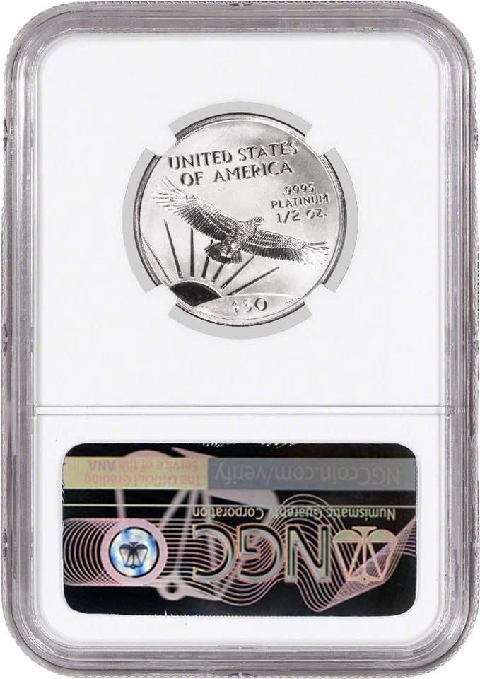 1997 $50 American Platinum Eagle 1/2 oz .9995 NGC MS69 Coin - Image 2 of 4