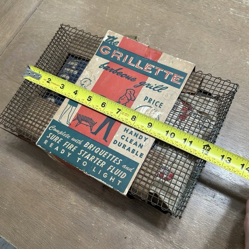 Mid Century The Grilllette Barbecue Grill mit Holzkohle MCM tragbar Picknick offene Box - Bild 10 von 12