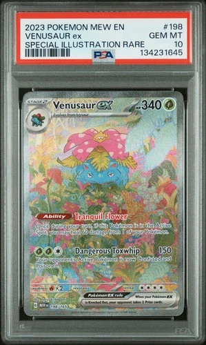 2023 POKEMON MEW EN-151 SPECIAL ILLUSTRATION RARE #198 VENUSAUR EX PSA 10