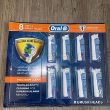 NEW Oral-B Precision Clean Refill Brush Heads 8 Count Bacteria Guard OEM Genuine