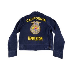FFA California Templeton Men Jacket Corduroy Navy Blue USA 103-34 Size 38S 