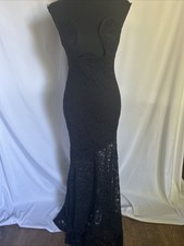 Fashion Nova Women's Black Lace Maxi Dress Size Medium
