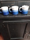 Tiwan Ceramic/Stone Wear Mug -  Made In Taiwan - 3 pcs -  Blue/Cream Stone Color — photo 3