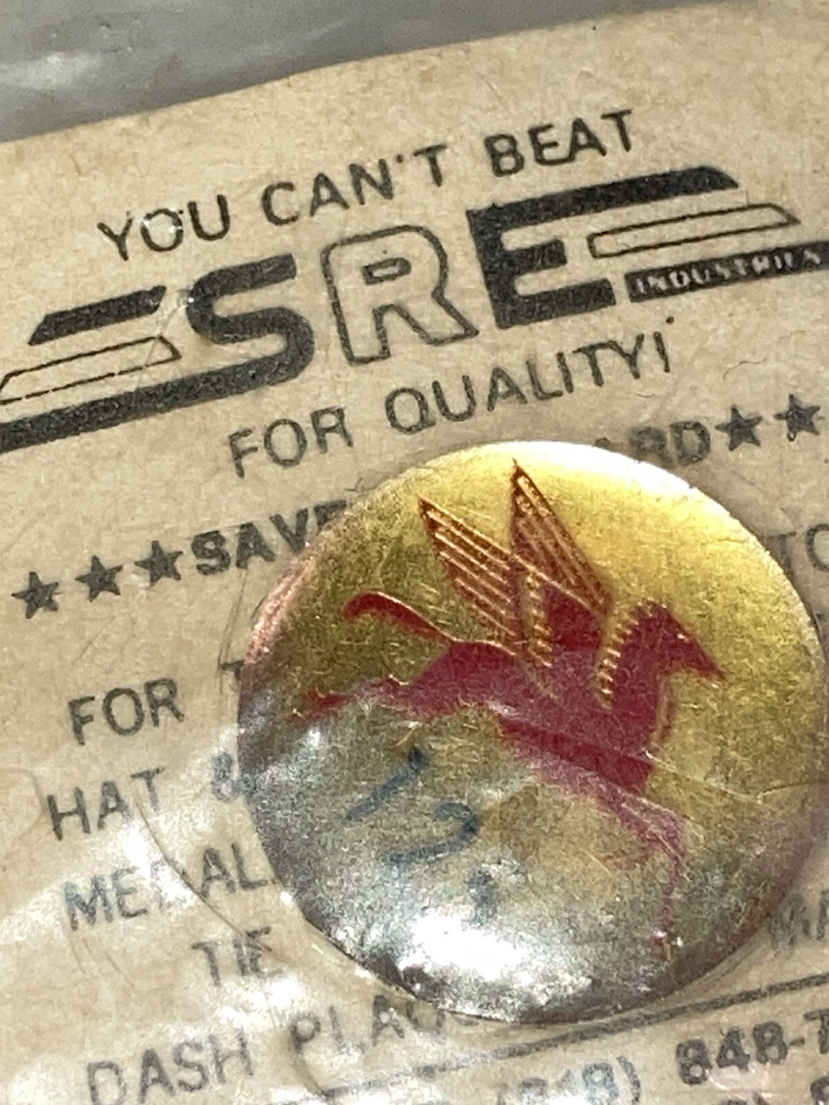 RARE VINTAGE MOBIL GAS & OIL PEGASUS 125 YEAR ANNIVERSARY PIN ~ NEW!!