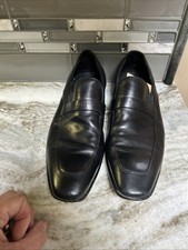 HUGO BOSS BLACK LEATHER Designer Dress LOAFER SHOES SZ 9.5 Mens Fashion
