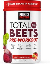 Force Factor Total Beets Pre-Workout Pulver mit L-Citrullin - Fruit Punch, 30