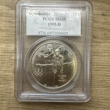 1995-D $1 Olympic Gymnastics Commemorative Silver Dollar PCGS MS69