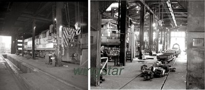 Norfolk Southern Railroad Train Engine #1615 in Shop Old Vintage Photo Negatives