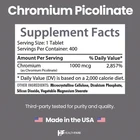 HealthFare Chromium Picolinate 1000mcg, 400 Tabs, Support Carbohydrate Breakdown