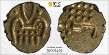 1795 -India-Cochin Gold Fanam — PCGS MS62 — 0.41 Grams— Fr.1504