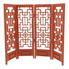 Screen Ornament Wood Room Decor Desktop Folding Dollhouse Decors