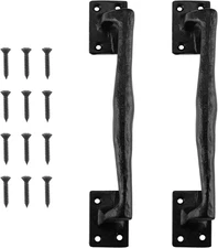 9 3/4 in Large Rustic Gate Handle Cast Iron Sliding Barn Door Handles Vintage Me