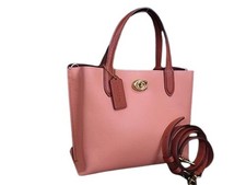 COACH Handbag Willow Tote 24 Color Block Leather C8561 2WAY Shoulder Bag Authent