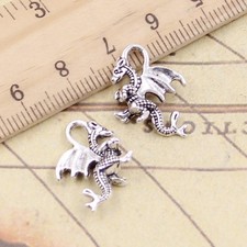 20pcs Dragon Charms Antique Bronze Silver Pendant New Diy Jewelry Making Craft