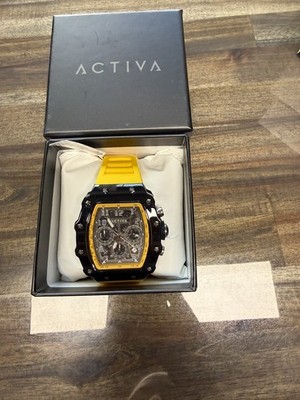 Activa x Invicta ACW2305-001 Mens Digital Quartz Watch 44mm Black Yellow Heat !!