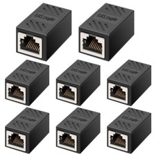 RJ45 Ethernet Coupler Inline Network Cable Extender Adapter Black Connector