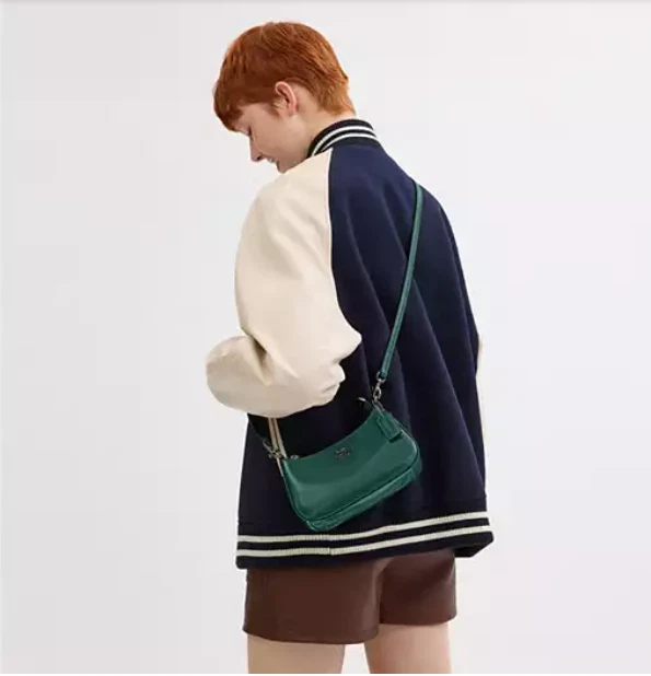 Coach Teri Mini borsa a tracolla tracolla in pelle verde smeraldo CW310 nuova con etichette