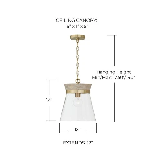 Capital Lighting 347311 Finn 12"W Wood Pendant - Picture 3 of 9