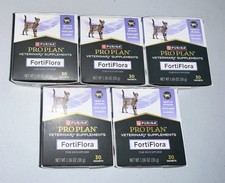 Purina FortiFlora Pro Plan Probiotic Supplement CAT 30 Sachets 5/2027 Lot of 5