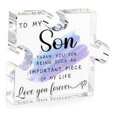 Acrylic Puzzle Plaque - Warm Words for My Son - Mom Dad's Gift for For Son