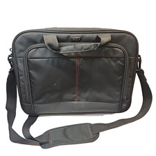 Targus Laptop Bag Organizer Side Pockets Zipper Red Trim With Shoulder Strap 17  