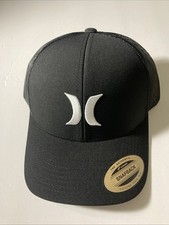 New Hurley By Yupoong Hat Cap Adjustable Snapback Trucker Black White Icon