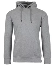 J.COME HEAVYWEIGHT FLEECE-LINED PULLOVER SWEATSHIRT - SIZE: L - HEATHER GRAY
