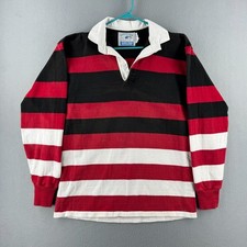 Vintage Lands End Rugby Shirt Mens Large Heavy Cotton Polo 90s Made in USA