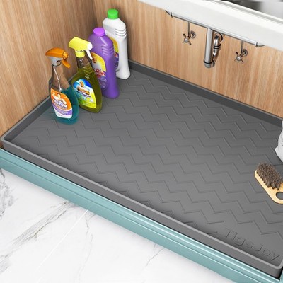 TigeJoy 34'' x 22'' Under Sink Mats for Kitchen 22''W x 34''L, Dark Gray 