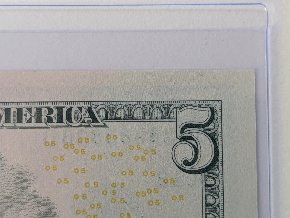 US Five Dollars, 2021, $5 Bill, Ink Smear, Uncirculated  - Image 4 of 4