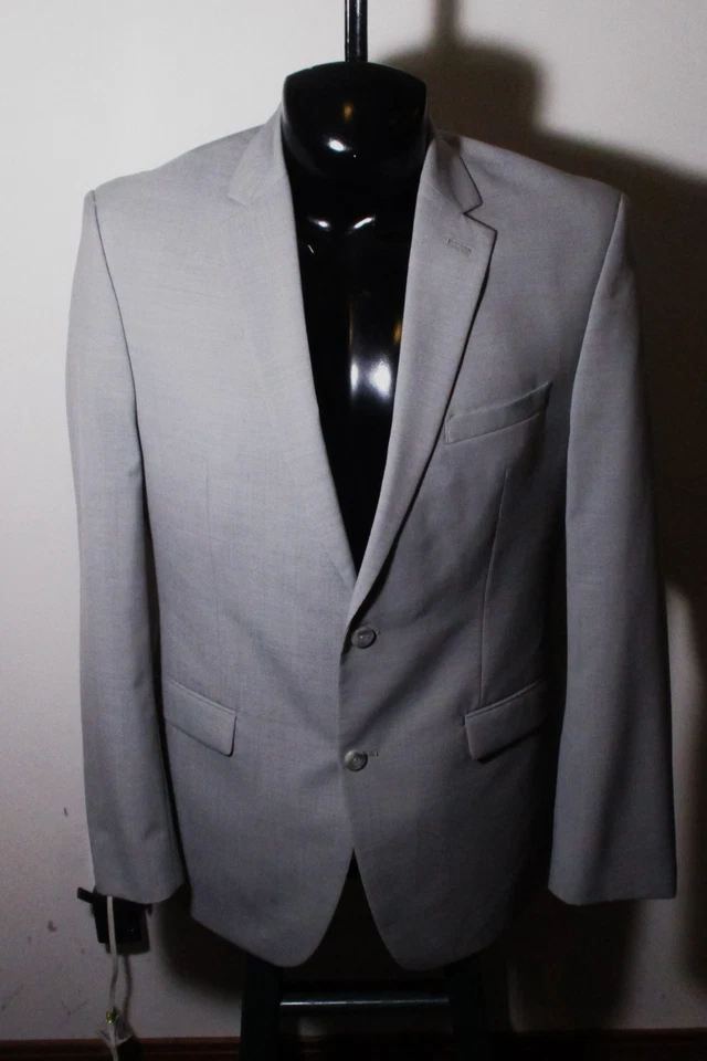 Traje de 2 piezas de lana gris PERRY ELLIS "Portfolio" para hombre talla 42 largo, 34X33 nuevo sin etiquetas Foto 2 de 4