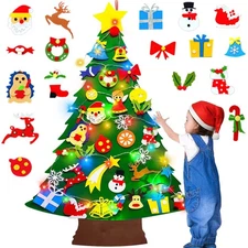 3.7 Ft Felt Christmas Tree for Toddlers, Stocking Stuffers for Kids with Colo...