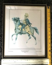 Austrian Hussar 1762 Military Uniform Print. quality framed excellent condition.