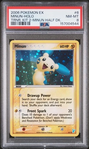 2006 POKEMON EX TRAINER KIT 2 MINUN HALF DECK #6 MINUN-HOLO PSA 8
