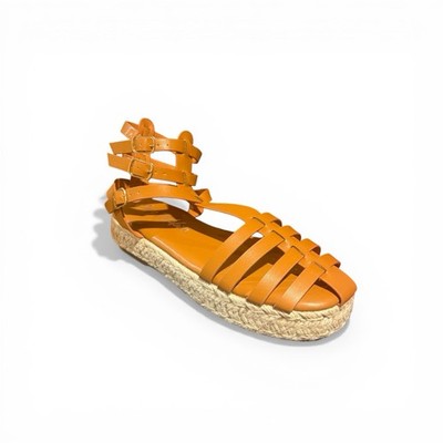 Cape Robbin Binny Gladiator Espadrille Sandals Tan Platform Womens 7