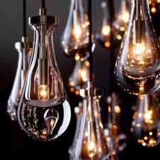 Modern Glass Teardrop Pendant Light   Adjustable Multi-Light Chandelier Pendant